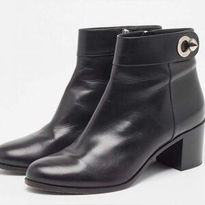 Fendi Black Ankle Boots with Silver Accent